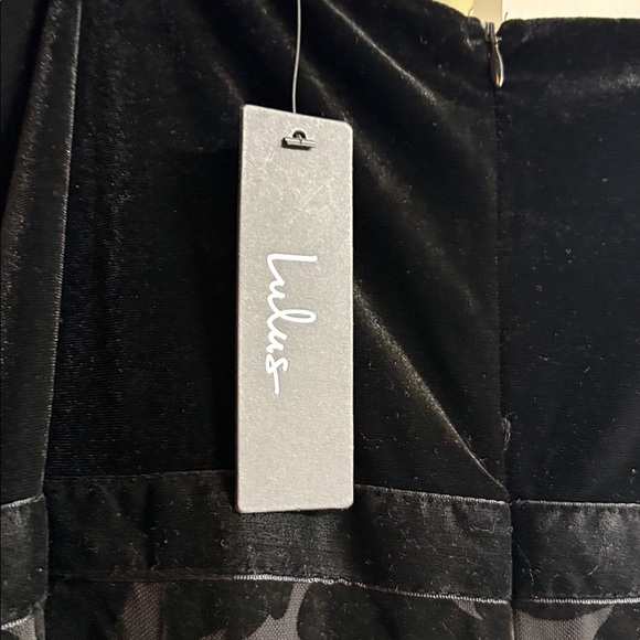 NWT LULUS Love About It black velvet strapless jumpsuit size large elegant - Picture 6 of 9